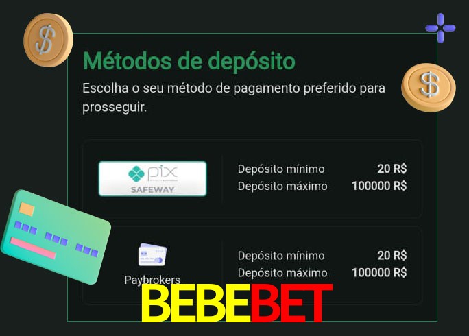 O cassino BEBEBET oferece uma grande variedade de métodos de pagamento